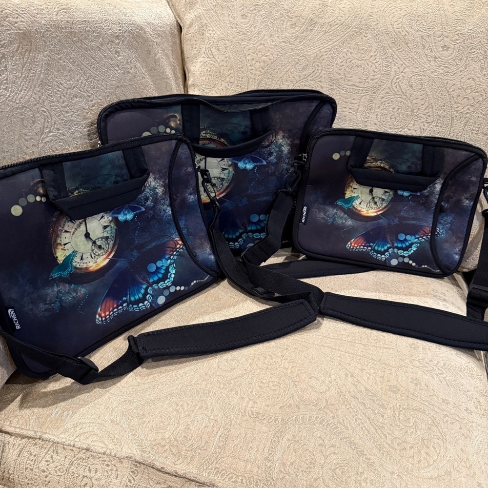 Elegant Butterfly Design Laptop and Tablet Bag Set